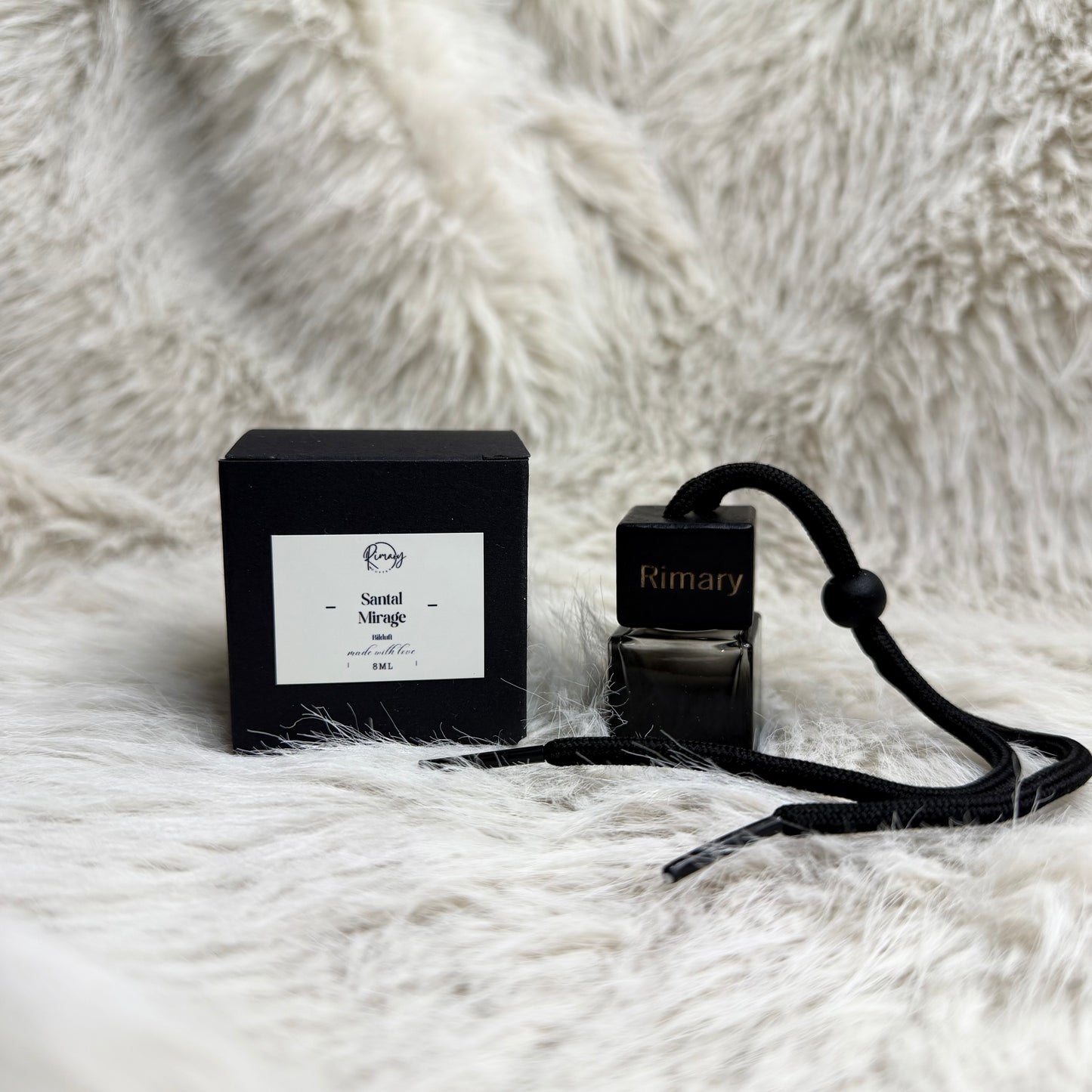 Hengende bilduft i glassflaske – Santal Mirage