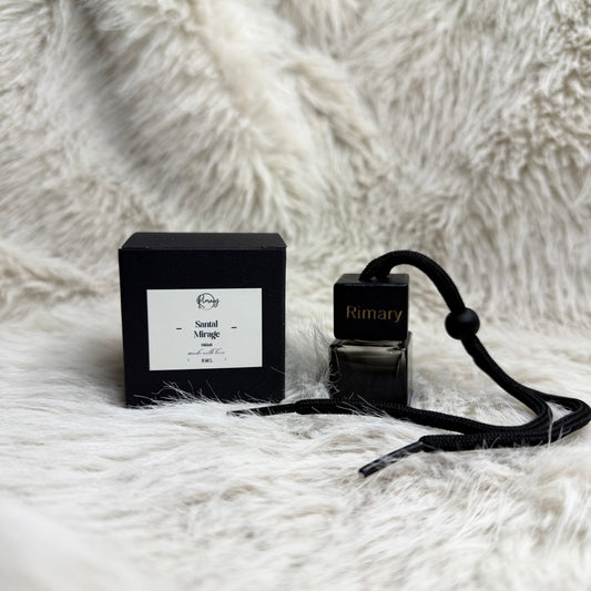 Hengende bilduft i glassflaske – Santal Mirage